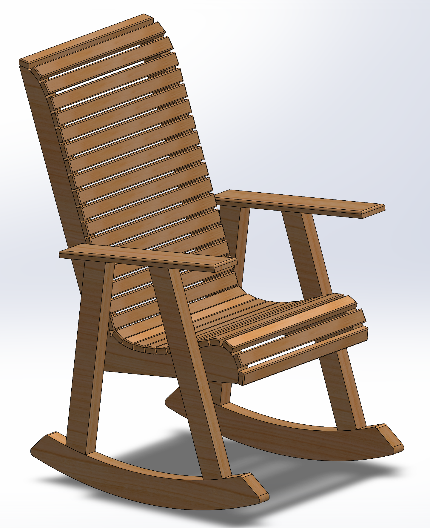 CAD rendering of the rocking chair